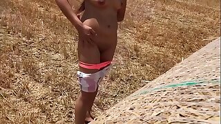 Amateur Girl Flashing Pussy And Boobs In Field