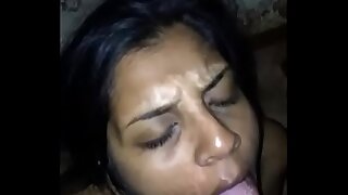 Desi girl taking cum shot in mouth