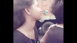 Desi kiss and boobs press on road 66652626