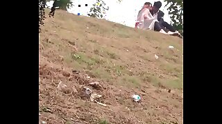 Indian lover kissing in park part 3