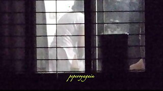 Spying on girl changing clothes infront of friends