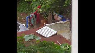 Hot bhabi outdoor shower