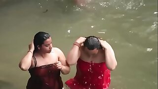 hot village girl bathing