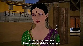 Indian Desi Daughter in law caught her father-in-law masturbating and then had Fucked with him Hindi Urdu